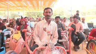 Divyang people thank Cabinet Minister Nimuben Bambhaniya for ADIP equipment support wheelchair