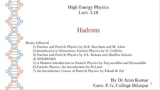 Lect 3.10: Hadrons