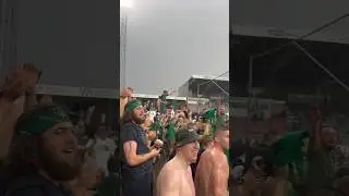 GAIS supportrar i regnet efter en 4-0 f&ouml;rlust borta mot Halmstad