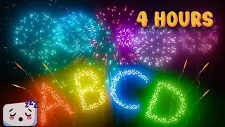 4 Hour Firework Alphabet Show | High Contrast Letters & Calming Music | Autism & ADHD Friendly