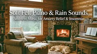 Soft Felt Piano & Rain Sounds | Ambient Music for Anxiety Relief & Insomnia