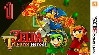 The Legend Of Zelda: Triforce Heroes - Walkthrough Part 1 - Stage 1-1 (Quick Whirling Walkthrough)