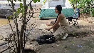 Waterfall Camp - Solo Girl  Enjoying Peaceful Nature Retreat