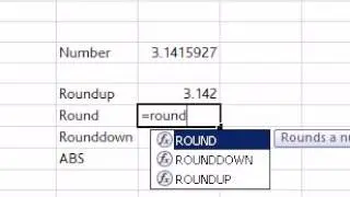 Excel functions, tools and shortcuts, statistical functions: Round