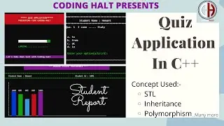 Quiz Application in C++ || Advance C++ Project || STL ,Inheritance, Polymorphism, File handling .etc