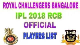 IPL Auction 2018 : Royal Challengers Bangalore Final & Official Players List