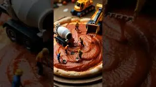[AI] Tiny Workers Make a Giant Pizza!  #miniature #tinyworld #tinyworkers #pizza #miniaturecooking
