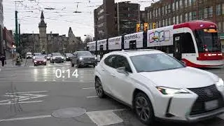 Measuring TTC streetcar clearance times at Spadina & College