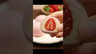 Relaxing ASMR Sounds | Healing Felt Food for Stress Relief & Sleep | Strawberry Daifuku 🍓🍡