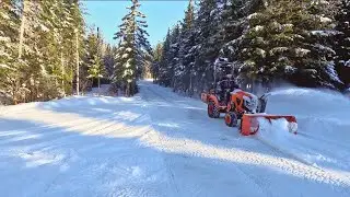 Snow Blowing & Ice Resurfacing with Kubota BX2380: Driveway, Pond, and Rink Winter Maintenance