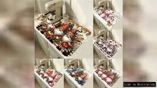 Christmas Gnomes  Print Dish Drying Mats for Kitchen Counter Microfiber Absorbent Dish Mat Reversibl