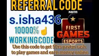 Paytm first games referral code. Latest paytm promo code . Online paise kamaye. Refer code 100% work