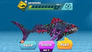NEW EVIL ABYSSHARK UNLOCKED AND GAMEPLAY - Hungry Shark Evolution