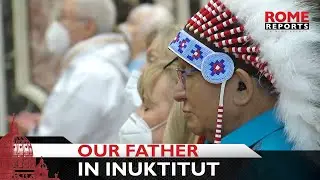 Inuit delegation sings Our Father in native language before #PopeFrancis