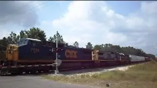 CSX Mixed Freight Train Through Callahan Florida