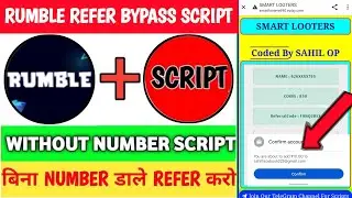 Rumble Codes Adder Script | Rumble Refer Script | Without Number Script | Unlimited Redeem Code |