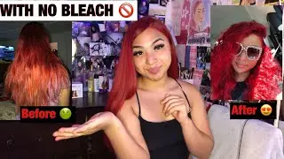 How to dye your hair red with NO BLEACH  / Grwm😎
