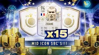 OMG 94 RATED ZIDANE IN A PACK!!! 15 x MID ICON PACKS!!!! FIFA 21