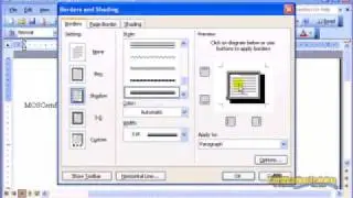 Word 2003 Paragraph Borders