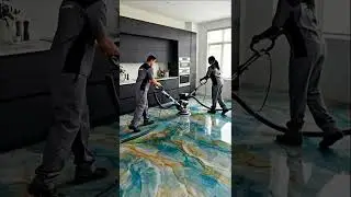 Epoxy agate flooring that completely transforms the space 😍#interiordesign #homedesign