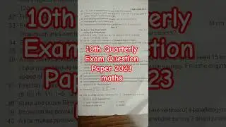 #10th maths quarterly exam question paper 2023 #10th -2023 #10th maths quarterly question paper 2023