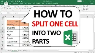 How to split cells in Excel | How To Separate one cell Into Two Parts | ek cell ko do part me kare