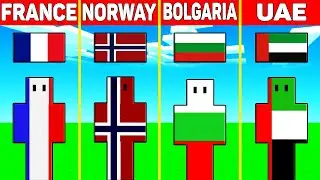 Minecraft Battle: FRANCE vs NORWAY vs BOLGARIA vs UAE! Country Battle Simulator in Minecraft!