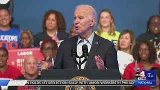 Biden holds first major political rally of reelection campaign, takes detour to see collapsed I-95 i