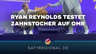 OMR 2025: Ryan Reynolds testet Zahnstocher von jungem Gr&uuml;nder