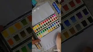 Brustro watercolor set of 48 half pans 😍 #musfirartistic #art #artist #watercolorhalfpans#shorts#yt