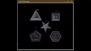5 shapes polygons and a star using Python turtle | #Ajcoding #python #pythonturtle #turtle