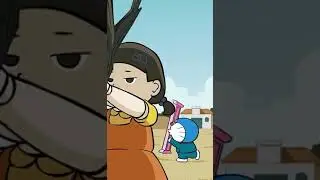 Doraemon chơi Squid Game c&ugrave;ng Nobita, Shizuka, Giant, Suneo | Tr&ograve; chơi con mực #shorts