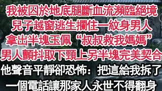 我被囚於地底腿斷血流瀕臨絕境兒子越窗逃生攔住一紋身男人拿出半塊玉佩“叔叔救我媽媽”男人顫抖著取下頸上另半塊完美契合他聲音平靜卻恐怖：把這給我拆了一個電話讓那家人永世不得翻身【顧亞男】【大女主】【婚姻】