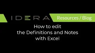 How to edit the Definitions and Notes with Excel