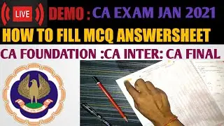 LIVE DEMO: MCQ Paper How To Fill Details In CA Exam Answersheet Jan 2021| Foundation| Inter | Final