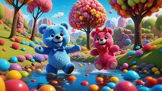 Four Candy Bears Bounce Down the Street + More Nursery Rhymes & Kids Songs