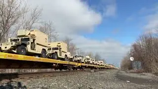 Awesome!  CSX 69 CW44AC leads Military Equipment S609 on the Erie West Sub!