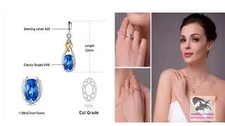 Jewelry palace Love Gold Aside Blue Diamond 925 Silver Jewelry Set Fine Jewelry Earring Ring