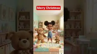 Kid Dancing with Teddy Bears to Merry Christmas Music! #shorts #merrychristmas2026