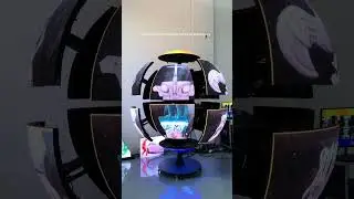 Telescopic mechanical spherical LED display #tech#leddisplay #crate #museum #exhibition