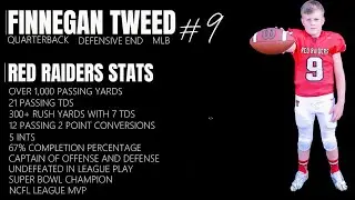 Finnegan Tweed - QB/DE/MLB Junior Red Raiders - MVP and Super Bowl Championship Season 2024