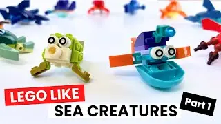 Lego Like Sea Creatures Boxes 1-4 (Octopus, Lantern Fish, Porcupine, Clownfish)