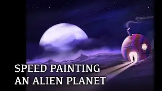 Speed painting in PROCREATE - House on an alien planet