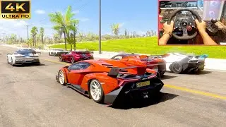 1270HP Lamborghini - Forza Horizon 5 | Steering wheel Gameplay