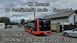 KA Kaunas - linija 18, MAN NL330 Lion's City 12C EfficientHybrid #995