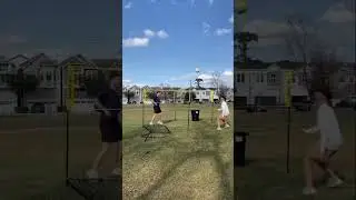 When you only have two people for a four person game👀 #crossnet #volleyball #foursquare #viral #fyp