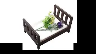 Baby Photography Bed Baby Photo Props White Wood Doll Bed Detachable Photo Background for Baby Phot