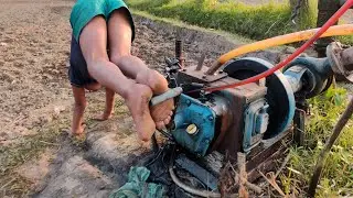 Funny Style villages  Boy Started Old Kirloskar Salo Machine.Salo machine Start challenge by..