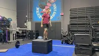 Transverse Plane Box Jump to Single-Leg Stick
