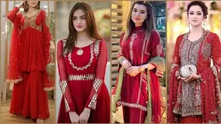 Very Elegant & Beautiful Stylish Red Colour Party Wear Dress Designing Ideas 2026